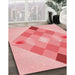 Machine Washable Transitional Red Rug in a Family Room, wshpat1114rd