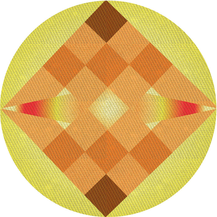 Square Patterned Neon Orange Rug, pat1114yw