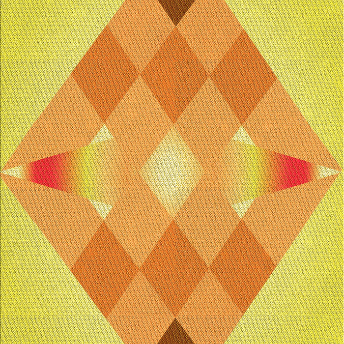 Patterned Neon Orange Rug, pat1114yw