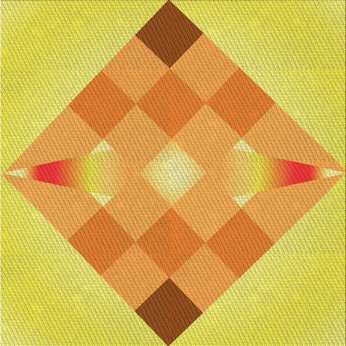 Round Patterned Neon Orange Rug, pat1114yw