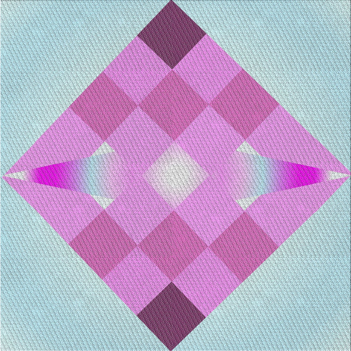 Square Patterned Coral Blue Novelty Rug, pat1114