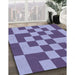 Patterned Purple Mimosa Purple Rug in Family Room, pat1115blu