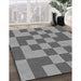 Machine Washable Transitional Carbon Gray Rug in a Family Room, wshpat1115gry