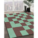 Machine Washable Transitional Medium Aqua Marine Green Rug in a Family Room, wshpat1115lblu