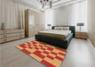 Patterned Orange Rug in a Bedroom, pat1115org