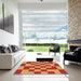 Machine Washable Transitional Orange Rug in a Kitchen, wshpat1115org