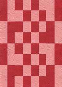 Machine Washable Transitional Pastel Red Pink Rug, wshpat1115rd