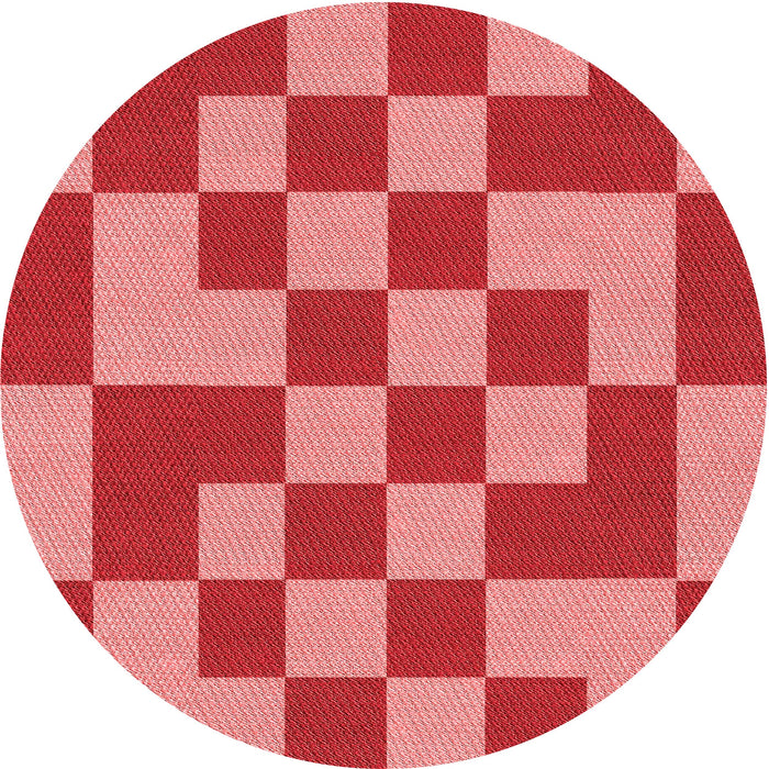 Square Patterned Pastel Red Pink Rug, pat1115rd