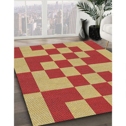 Patterned Red Novelty Rug in Family Room, pat1115