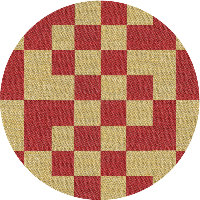 Sideview of Patterned Red Novelty Rug, pat1115