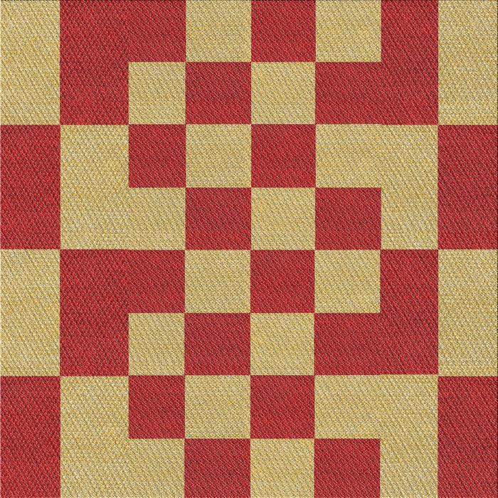 Square Patterned Red Novelty Rug, pat1115