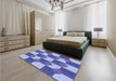 Patterned Blue Rug in a Bedroom, pat1116blu