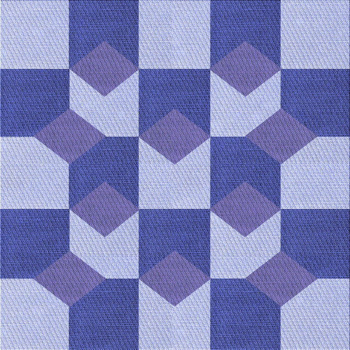 Round Patterned Blue Rug, pat1116blu