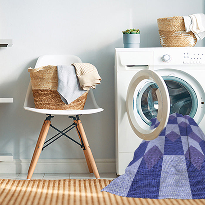 Machine Washable Transitional Blue Rug in a Washing Machine, wshpat1116blu