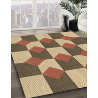 Patterned Saddle Brown Rug, pat1116brn