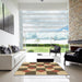 Square Patterned Saddle Brown Rug in a Living Room, pat1116brn