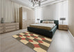 Patterned Saddle Brown Rug in a Bedroom, pat1116brn