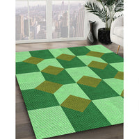 Patterned Green Rug, pat1116grn