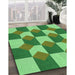 Patterned Green Rug in Family Room, pat1116grn