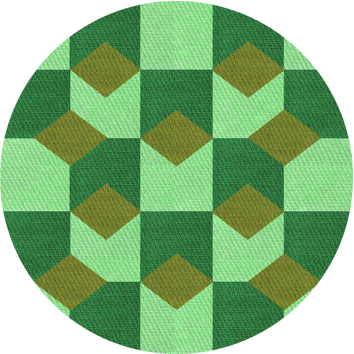 Square Patterned Green Rug, pat1116grn