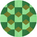 Square Patterned Green Rug, pat1116grn