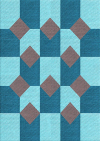 Machine Washable Transitional Azure Blue Rug, wshpat1116lblu