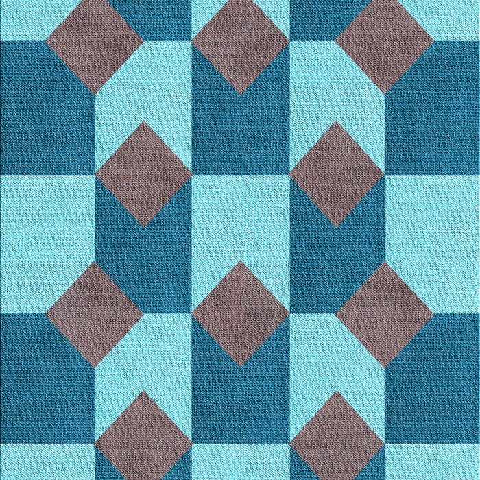 Patterned Azure Blue Rug, pat1116lblu
