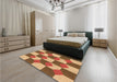 Patterned Yellow Orange Rug in a Bedroom, pat1116org