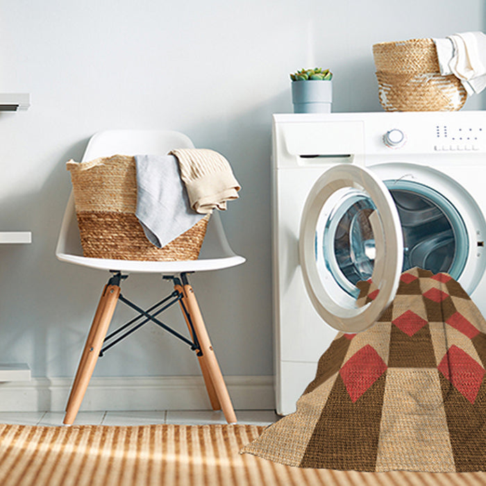 Machine Washable Transitional Yellow Orange Rug in a Washing Machine, wshpat1116org