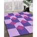 Machine Washable Transitional Blue Violet Purple Rug in a Family Room, wshpat1116pur