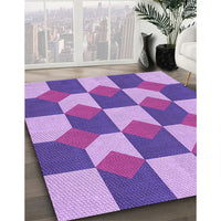 Patterned Blue Violet Purple Rug, pat1116pur