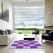 Machine Washable Transitional Blue Violet Purple Rug in a Kitchen, wshpat1116pur