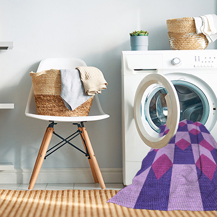 Machine Washable Transitional Blue Violet Purple Rug in a Washing Machine, wshpat1116pur
