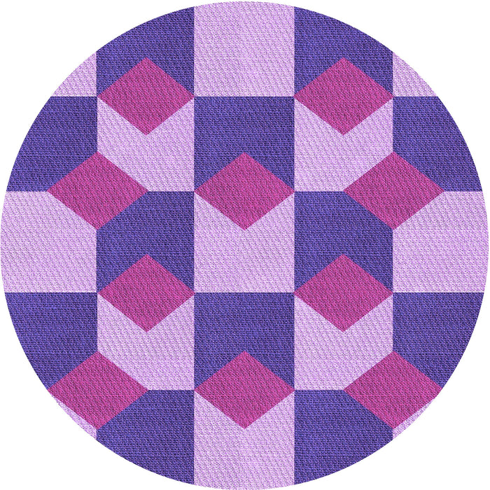 Square Patterned Blue Violet Purple Rug, pat1116pur