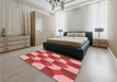 Round Machine Washable Transitional Light Coral Pink Rug in a Office, wshpat1116rd