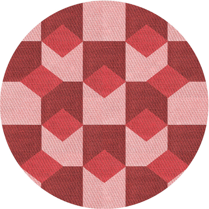 Square Patterned Light Coral Pink Rug, pat1116rd