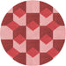 Square Patterned Light Coral Pink Rug, pat1116rd