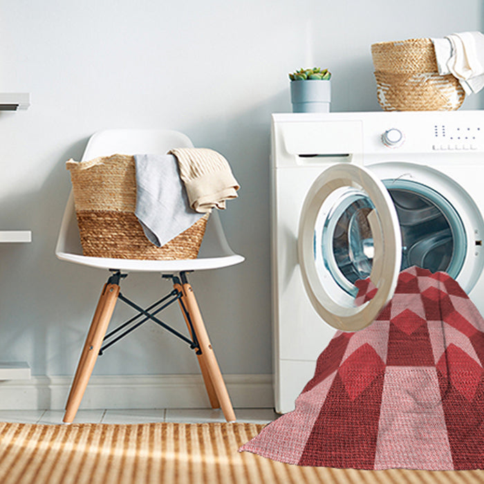 Machine Washable Transitional Light Coral Pink Rug in a Washing Machine, wshpat1116rd