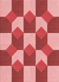 Machine Washable Transitional Light Coral Pink Rug, wshpat1116rd