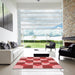 Square Patterned Light Coral Pink Rug in a Living Room, pat1116rd