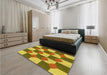 Patterned Dark Bisque Brown Rug in a Bedroom, pat1116yw