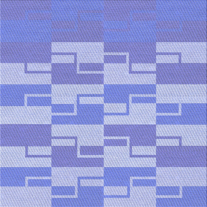 Round Patterned Jeans Blue Rug, pat1117blu