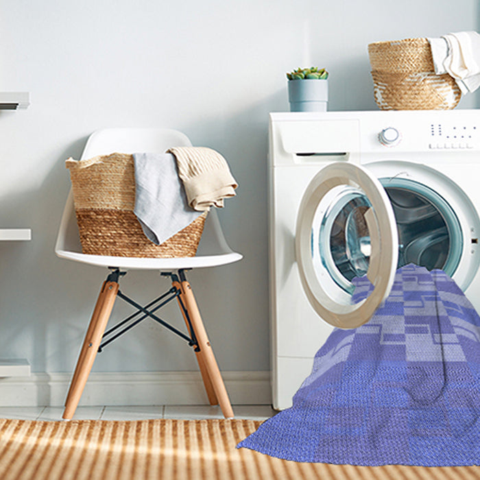 Machine Washable Transitional Jeans Blue Rug in a Washing Machine, wshpat1117blu