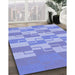 Patterned Jeans Blue Rug in Family Room, pat1117blu