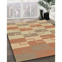 Patterned Yellow Rug, pat1117brn