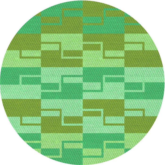 Square Patterned Green Rug, pat1117grn