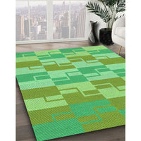 Patterned Green Rug, pat1117grn