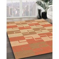 Patterned Yellow Orange Rug, pat1117org