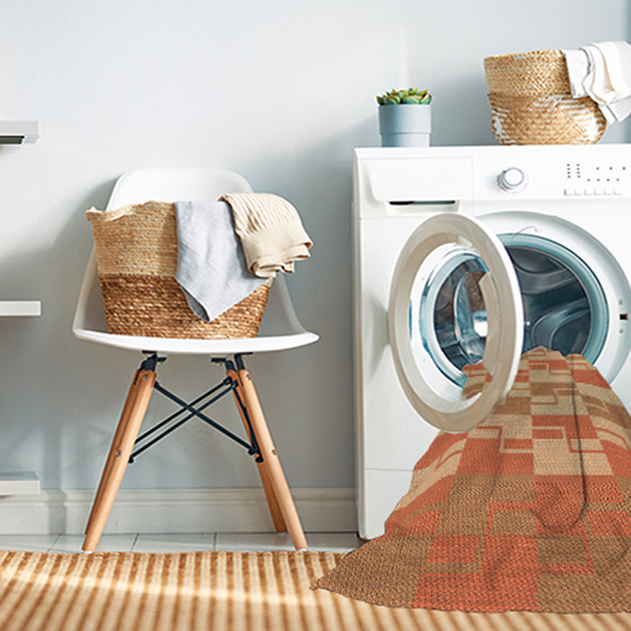 Machine Washable Transitional Yellow Orange Rug in a Washing Machine, wshpat1117org