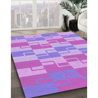 Patterned Bright Lilac Purple Rug, pat1117pur